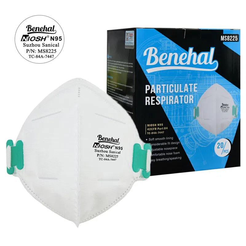 Benehal US NIOSH 4-layer Foldable N95 Particulate Respirator, White