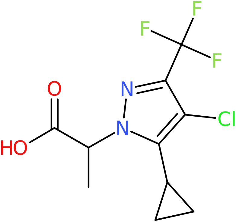 CAS: 1006470-39-8 | 2-[4-Chloro-5-cyclopropyl-3-(trifluoromethyl)-1H-pyrazol-1-yl]propanoic acid, NX10701