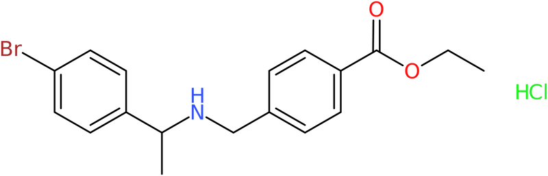 Ethyl 4-[[1-(4-bromophenyl)ethylamino]methyl]benzoate hydrochloride, NX74230