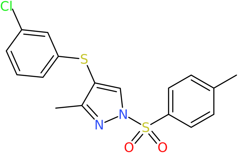 4-[(3-Chlorophenyl)thio]-3-methyl-1-[(4-methylphenyl)sulfonyl]-1H-pyrazole, NX73880