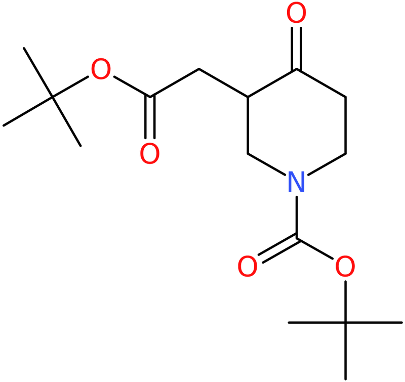 CAS: 1010814-94-4 | tert-Butyl 3-(2-(tert-butoxy)-2-oxoethyl)-4-oxopiperidine-1-carboxylate, >97%, NX10884