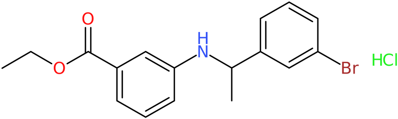 Ethyl 3-[1-(3-bromophenyl)ethylamino]benzoate hydrochloride, NX74262