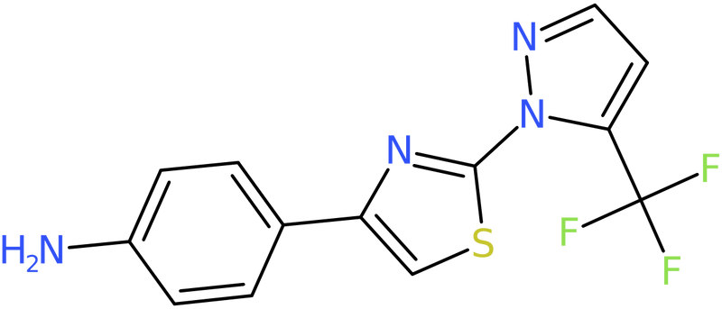 4-{2-[5-(Trifluoromethyl)-1H-pyrazol-1-yl]-1,3-thiazol-4-yl}aniline, NX74496