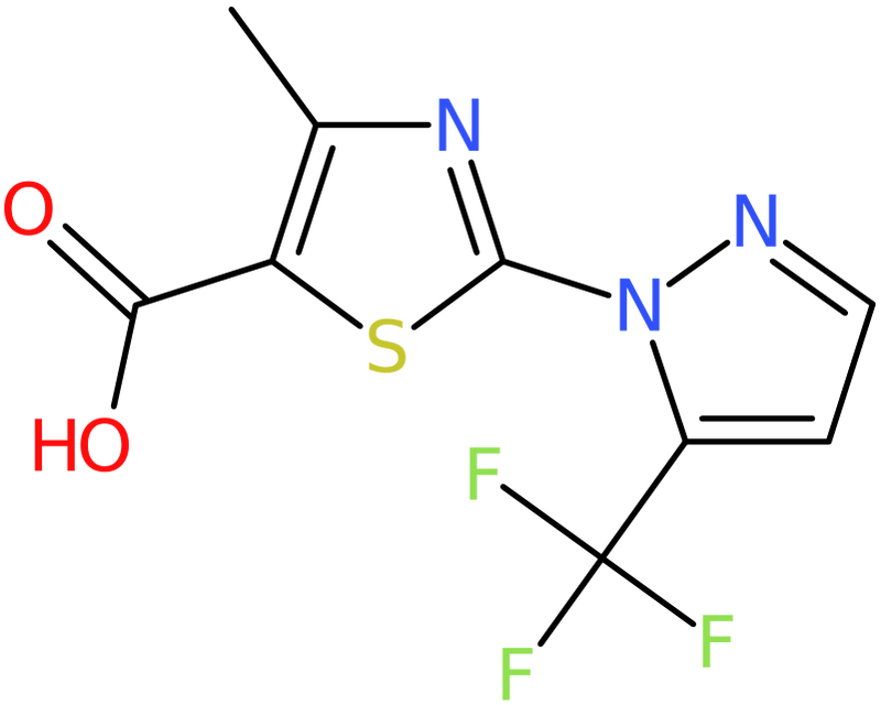 4-Methyl-2-[5-(trifluoromethyl)-1H-pyrazol-1-yl]-1,3-thiazole-5-carboxylic acid, NX74489