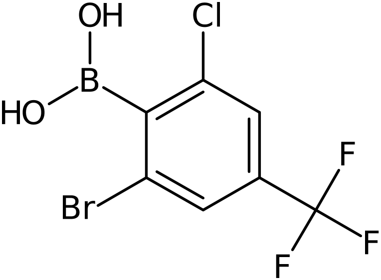 2-Bromo-6-chloro-4-(trifluoromethyl)benzeneboronic acid, >95%, NX74764