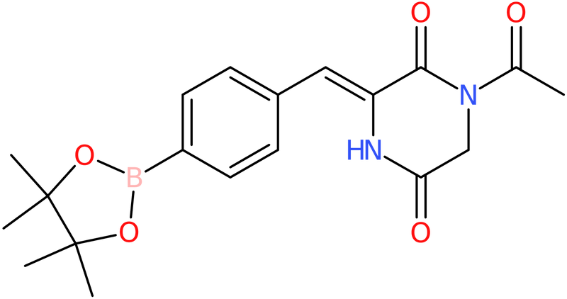 1-Acetyl-3-(4-(4,4,5,5-tetramethyl-1,3,2-dioxaborolan-2-yl)benzyl)piperazine-2,5-dione, NX74080
