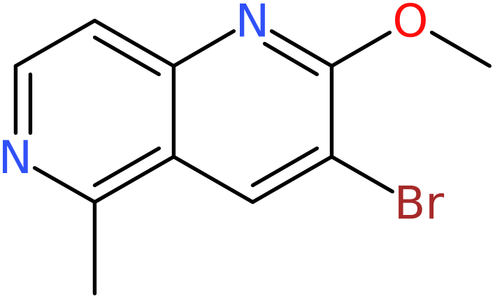 CAS: 1383468-70-9 | 3-Bromo-2-methoxy-5-methyl-1,6-naphthyridine, >97%, NX22916
