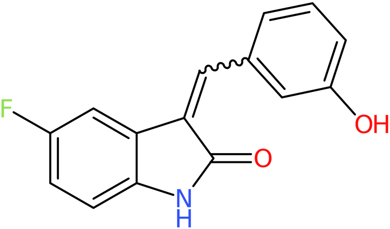 5-Fluoro-3-(3-hydroxybenzylidene)-1,3-dihydro-2H-indol-2-one, NX74538