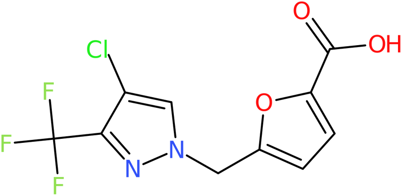 CAS: 1006348-61-3 | 5-{[4-Chloro-3-(trifluoromethyl)-1H-pyrazol-1-yl]methyl}furan-2-carboxylic acid, NX10651