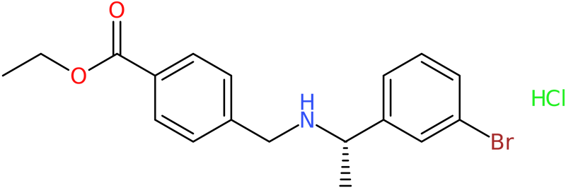 Ethyl 4-[[[(1S)-1-(3-bromophenyl)ethyl]amino]methyl]benzoate hydrochloride, NX74203