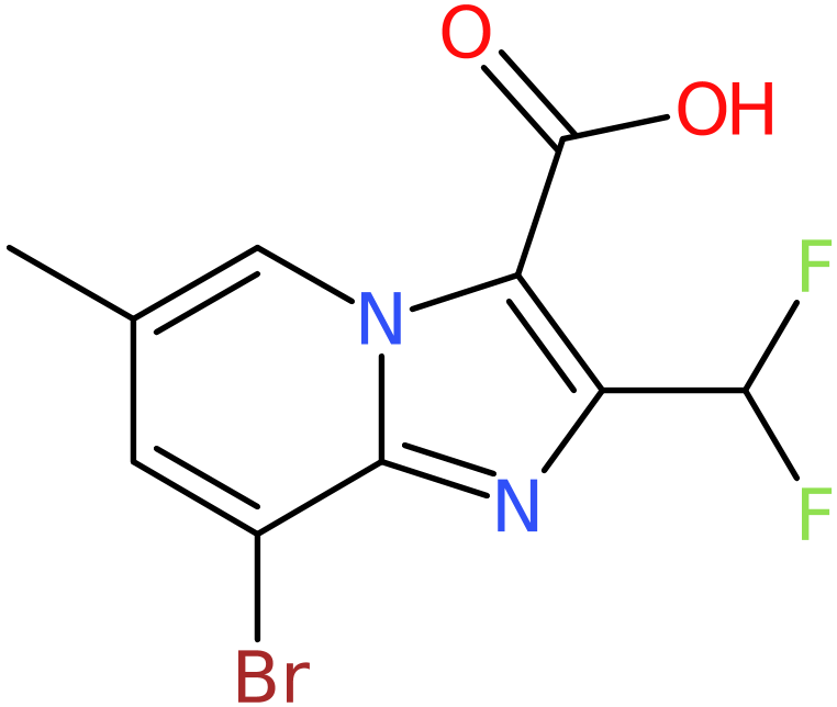 CAS: 2514941-98-9 | 8-Bromo-2-(difluoromethyl)-6-methylimidazo[1,2-a]pyridine-3-carboxylic acid, NX37652