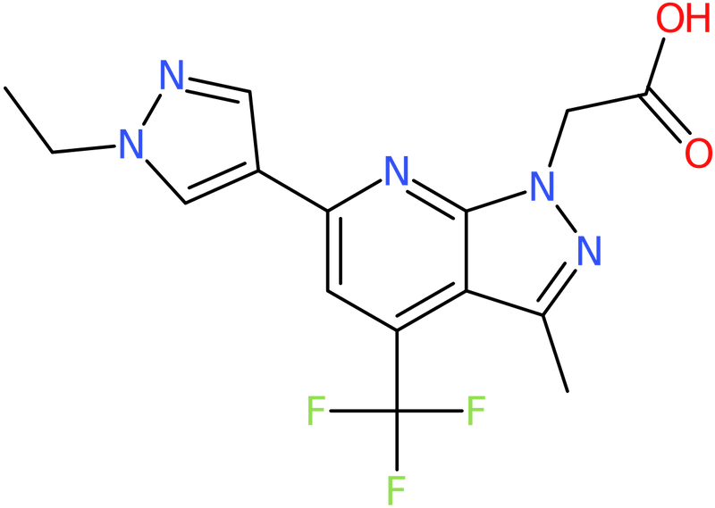 CAS: 1006444-20-7 | [6-(1-Ethyl-1H-pyrazol-4-yl)-3-methyl-4-(trifluoromethyl)-1H-pyrazolo[3,4-b]pyridin-1-yl]acetic acid, NX10688