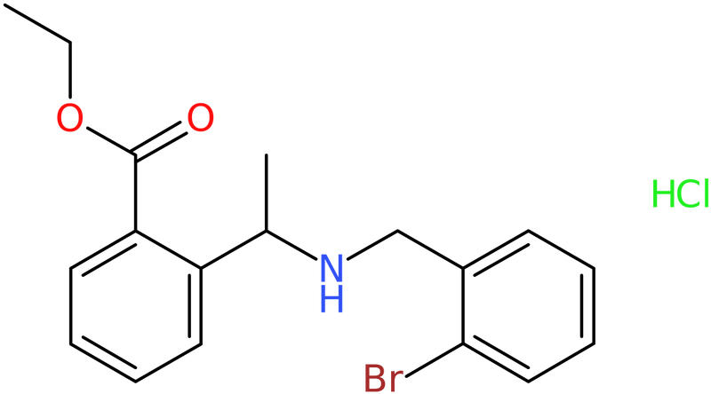 Ethyl 2-[1-[(2-bromophenyl)methylamino]ethyl]benzoate hydrochloride, NX74231