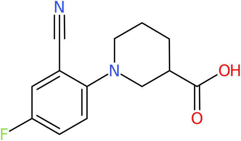 CAS: 1000339-80-9 | 1-(2-Cyano-4-fluorophenyl)piperidine-3-carboxylic acid, NX10118