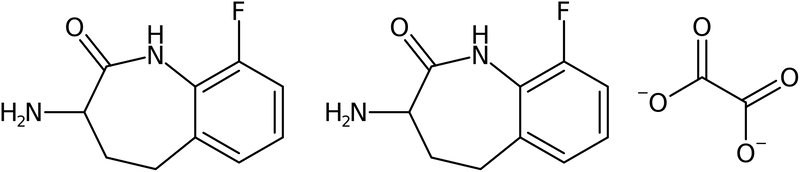 3-Amino-4,5-dihydro-9-fluoro-1H-benzo[b]azepin-2(3H)-one hemioxalate, NX74770