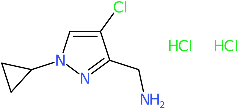 1-(4-Chloro-1-cyclopropyl-1H-pyrazol-3-yl)methanamine dihydrochloride, >95%, NX74287