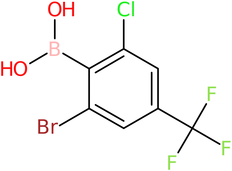 2-Bromo-6-chloro-4-(trifluoromethyl)benzeneboronic acid, >95%, NX74764