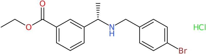 Ethyl 3-[(1S)-1-[(4-bromophenyl)methylamino]ethyl]benzoate hydrochloride, NX74194