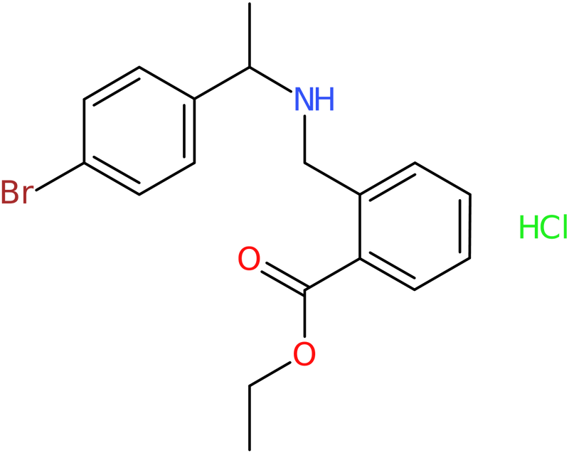 Ethyl 2-[[1-(4-bromophenyl)ethylamino]methyl]benzoate hydrochloride, NX74228
