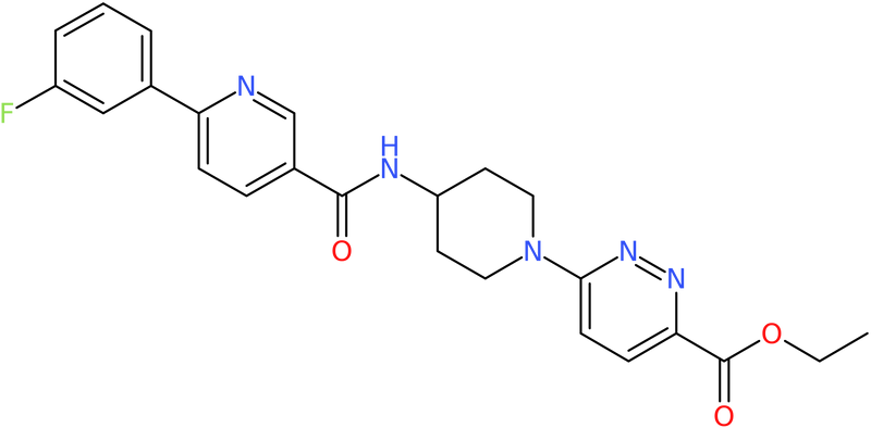 CAS: 1393330-39-6 | Ethyl 6-(4-(6-(3-fluorophenyl)pyridine-3-carboxamido)piperidin-1-yl)pyridazine-3-carboxylate, NX23138
