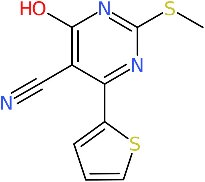 4-Hydroxy-2-(methylthio)-6-thien-2-ylpyrimidine-5-carbonitrile, NX73914