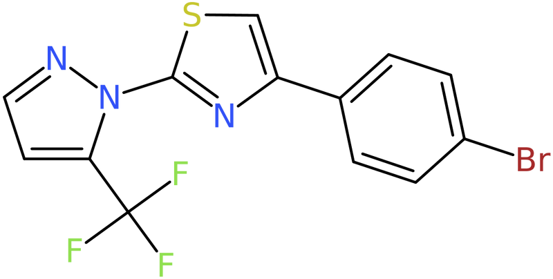 4-(4-Bromophenyl)-2-[5-(trifluoromethyl)-1H-pyrazol-1-yl]-1,3-thiazole, NX74495