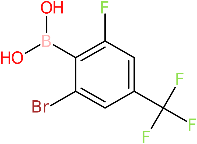 [2-Bromo-6-fluoro-4-(trifluoromethyl)phenyl]boronic acid, >95%, NX74680