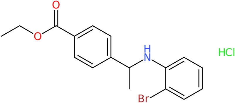 Ethyl 4-[1-(2-bromoanilino)ethyl]benzoate hydrochloride, NX74259