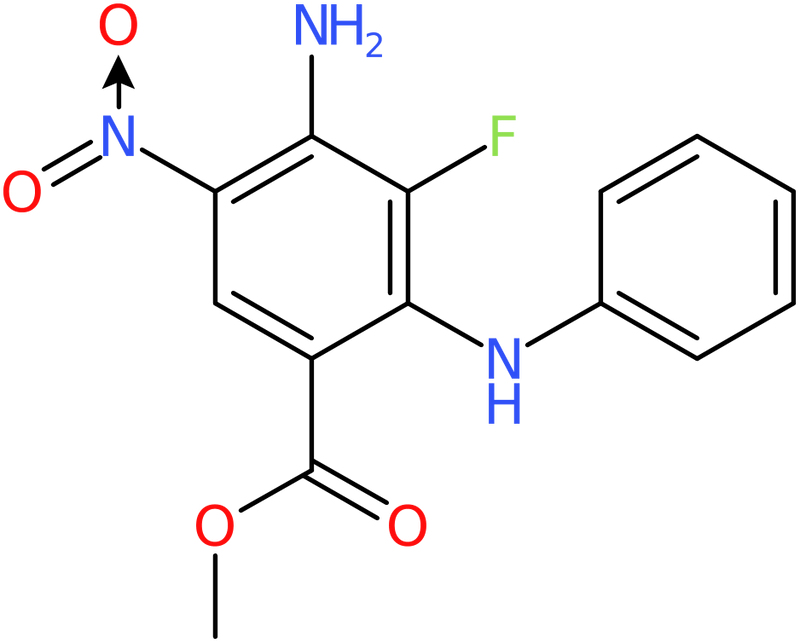 CAS: 606093-58-7 | Methyl 4-amino-3-fluoro-5-nitro-2-(phenylamino)benzoate, NX54687