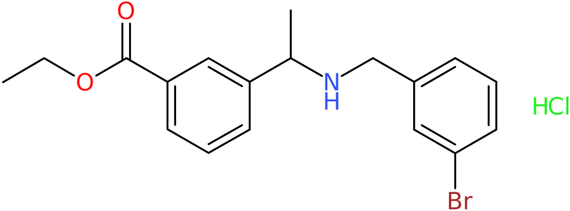 Ethyl 3-[1-[(3-bromophenyl)methylamino]ethyl]benzoate hydrochloride, NX74235
