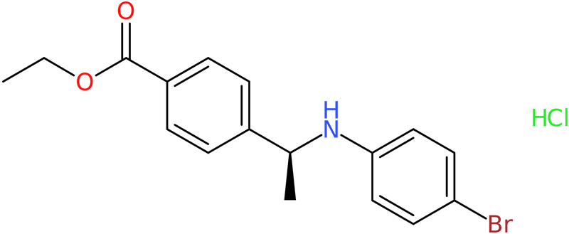 Ethyl 4-[(1S)-1-(4-bromoanilino)ethyl]benzoate hydrochloride, NX74157