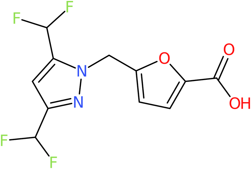 CAS: 1005565-98-9 | 5-{[3,5-Bis(difluoromethyl)-1H-pyrazol-1-yl]methyl}furan-2-carboxylic acid, NX10545