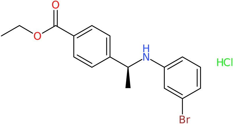 Ethyl 4-[(1S)-1-(3-bromoanilino)ethyl]benzoate hydrochloride, NX74163