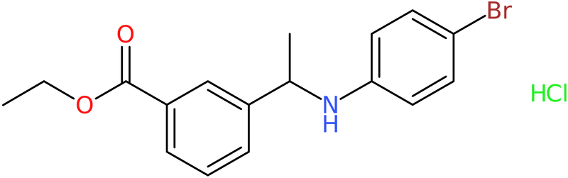 Ethyl 3-[1-(4-bromoanilino)ethyl]benzoate hydrochloride, NX74269