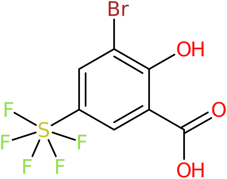 3-Bromo-2-hydroxy-5-(pentafluorothio)benzoic acid, >95%, NX74759