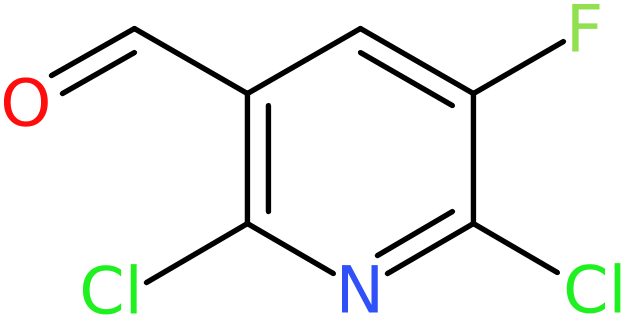 CAS: 1260758-33-5 | 2,6-Dichloro-5-fluoro-3-pyridinecarboxaldehyde, >97%, NX19395