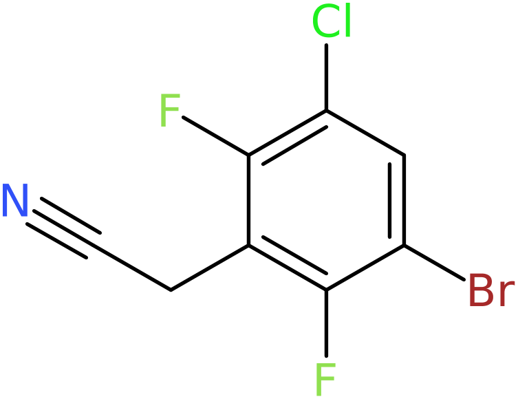 3-Bromo-5-chloro-2,6-difluorophenylacetonitrile, >97%, NX74583