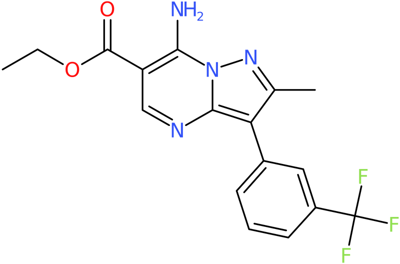 CAS: 886762-57-8 | Ethyl 7-amino-2-methyl-3-[3-(trifluoromethyl)phenyl]pyrazolo[1,5-a]pyrimidine-6-carboxylate, NX66923