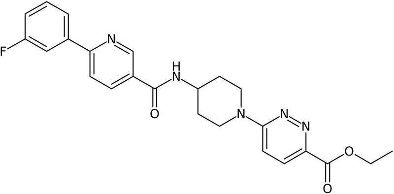 CAS: 1393330-39-6 | Ethyl 6-(4-(6-(3-fluorophenyl)pyridine-3-carboxamido)piperidin-1-yl)pyridazine-3-carboxylate, NX23138