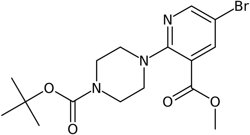 CAS: 1000018-22-3 | Ethyl 5-bromo-2-piperazin-1-ylpyridine-3-carboxylic acid, N4-BOC protected, NX10068