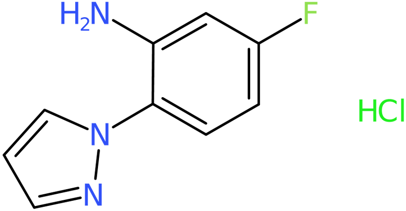 5-Fluoro-2-(1H-pyrazol-1-yl)aniline hydrochloride, NX74636