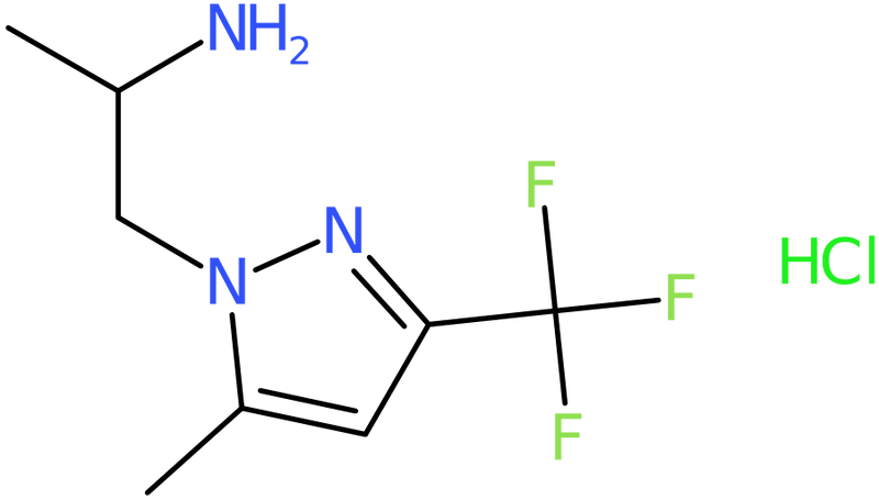 1-[5-Methyl-3-(trifluoromethyl)-1H-pyrazol-1-yl]propan-2-amine hydrochloride, NX74633