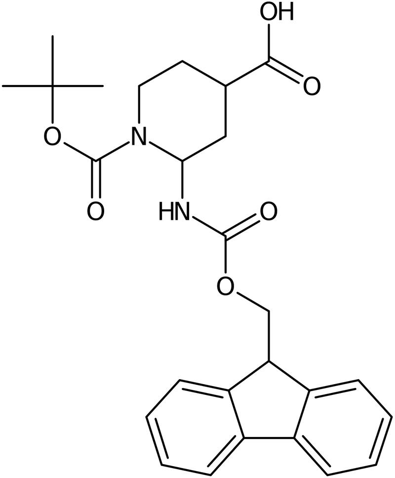 CAS: 1246738-31-7 | 2-Aminopiperidine-4-carboxylic acid, N1-BOC 2-FMOC protected, >95%, NX18903