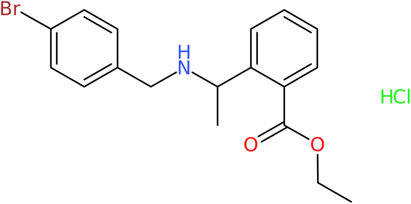 Ethyl 2-[1-[(4-bromophenyl)methylamino]ethyl]benzoate hydrochloride, NX74233