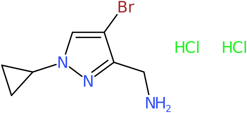 1-(4-Bromo-1-cyclopropyl-1H-pyrazol-3-yl)methanamine dihydrochloride, >95%, NX74286