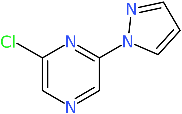 CAS: 642459-09-4 | 2-Chloro-6-(1H-pyrazol-1-yl)pyrazine, >95%, NX56546