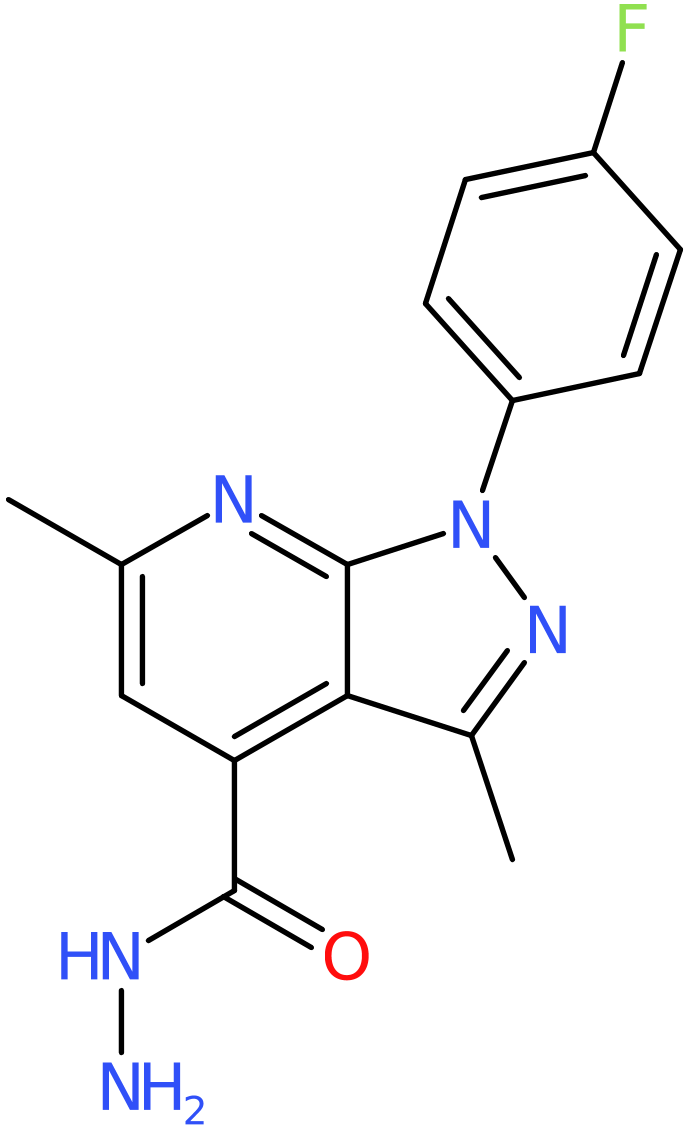 1-(4-Fluorophenyl)-3,6-dimethyl-1H-pyrazolo[3,4-b]pyridine-4-carbohydrazide, NX74614