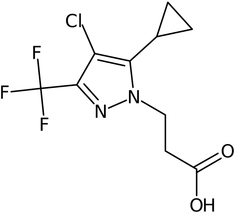 CAS: 1001518-95-1 | 3-[4-Chloro-5-cyclopropyl-3-(trifluoromethyl)-1H-pyrazol-1-yl]propanoic acid, NX10268