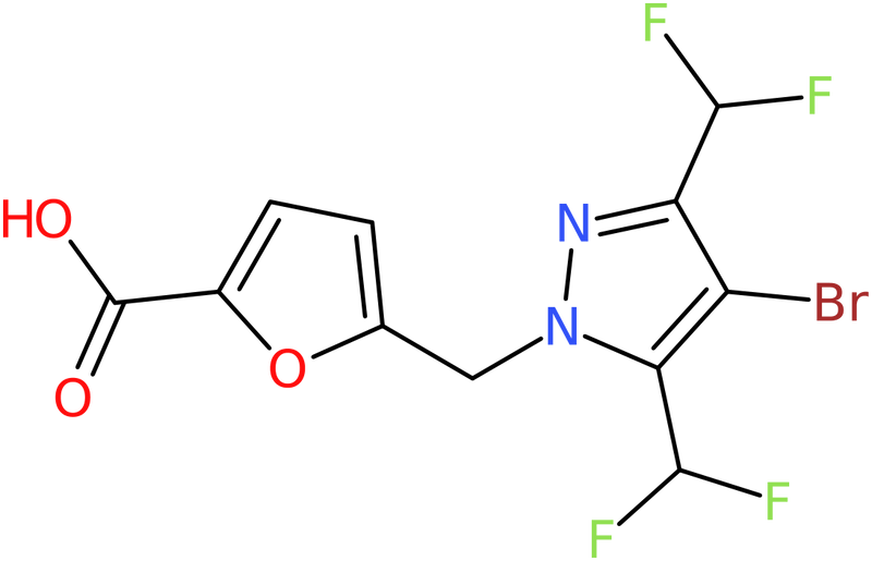 CAS: 1006447-74-0 | 5-{[4-Bromo-3,5-bis(difluoromethyl)-1H-pyrazol-1-yl]methyl}furan-2-carboxylic acid, NX10690