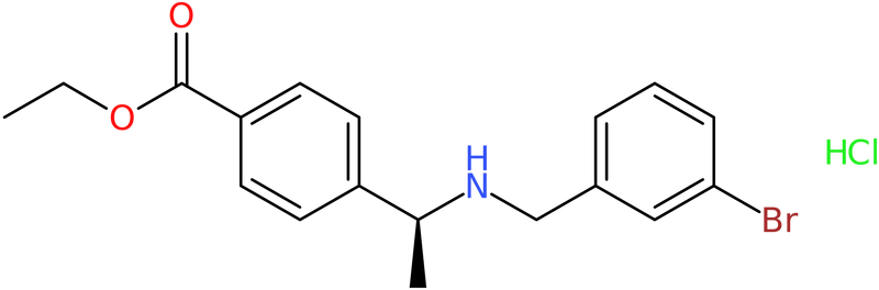 Ethyl 4-[(1S)-1-[(3-bromophenyl)methylamino]ethyl]benzoate hydrochloride, NX74192